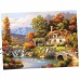 Canvas DIY oil painting, paint by number kits - Forest Cottage Art 16 x20“   262920096981